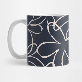 FLOWER DOODLE SOFT PINK WITH DARK BLUE/NAVY BACKGROUND Mug